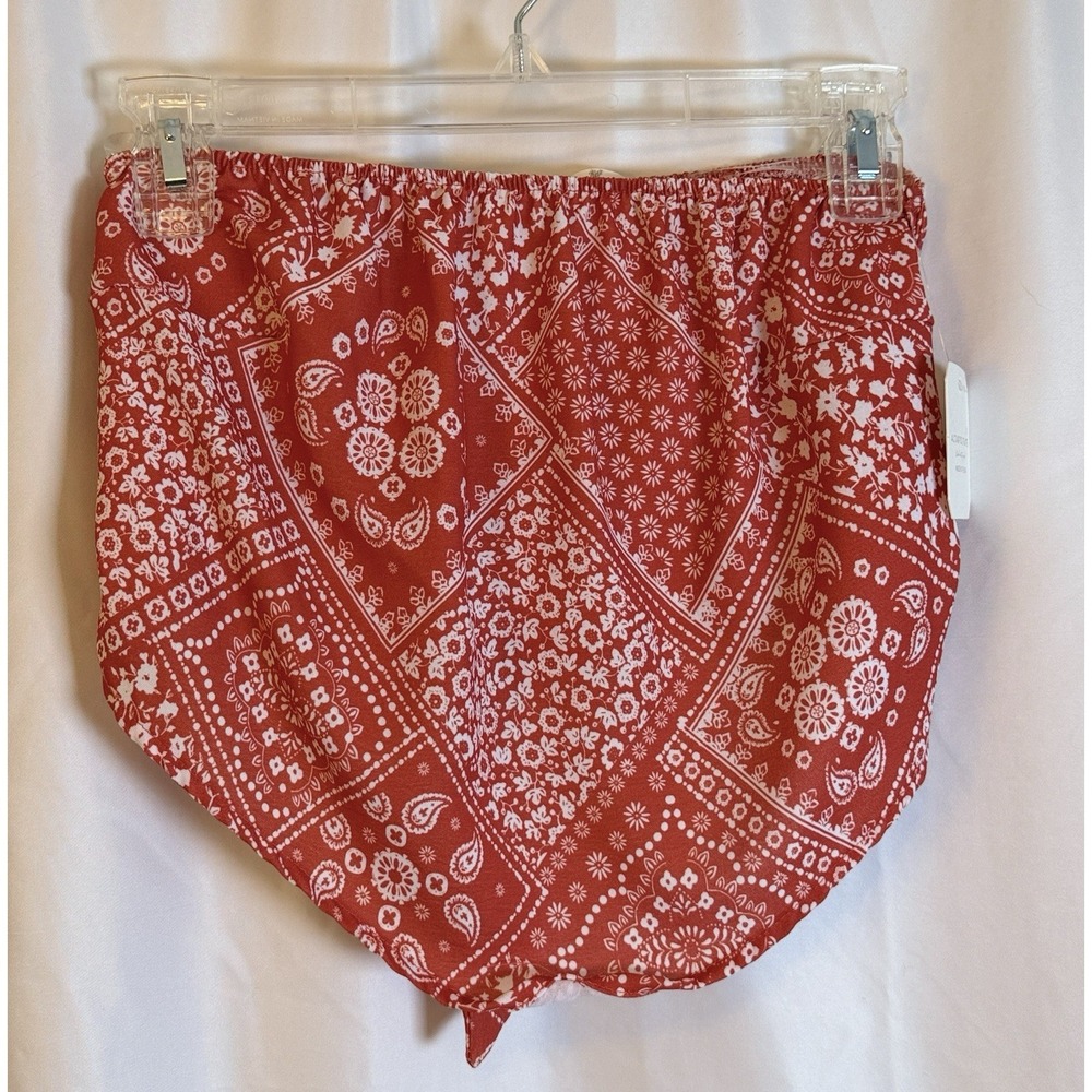 NWT Altar'd State Coral Red Paisley Bandana Tube Top, Medium, Style# B1306Y491JD
